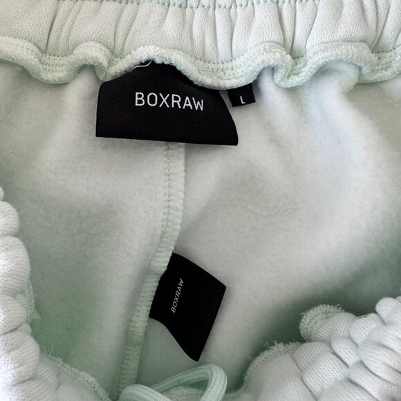 Boxraw Womens Boyfriend Shorts Mint Green Sweat Shorts Casual Size Large - Picture 4 of 15
